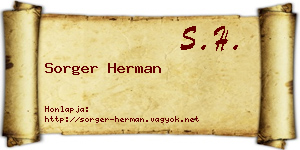 Sorger Herman névjegykártya